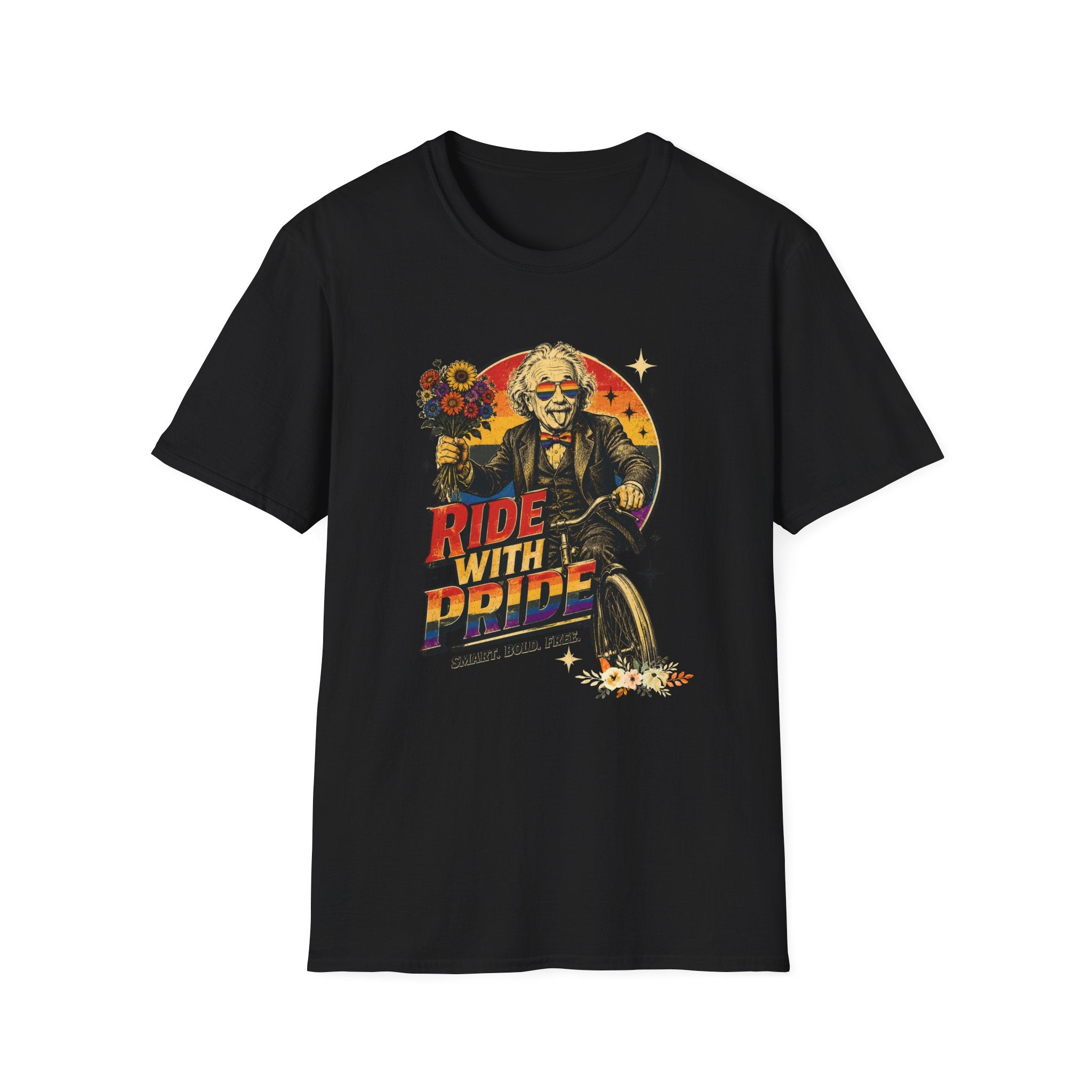 Ride With Pride | Vintage Retro Biker Queer T-Shirt