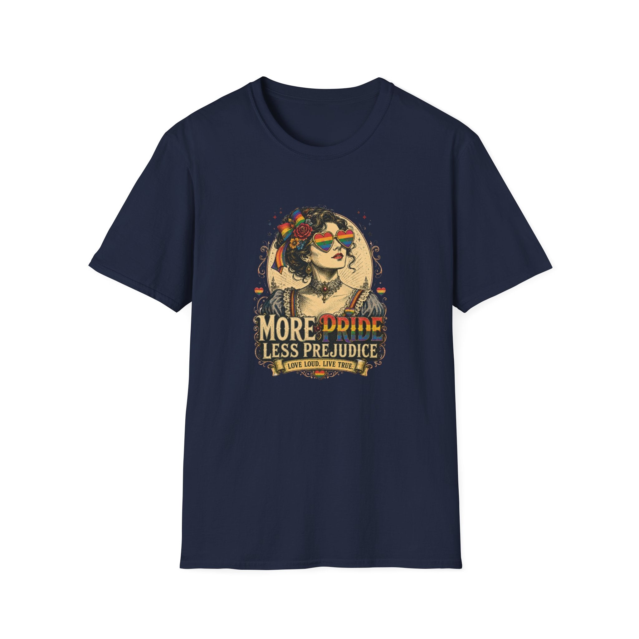 "More Divine, Less Prejudice" Retro Pride Queen Graphic Tee — Unisex Boho T-Shirt