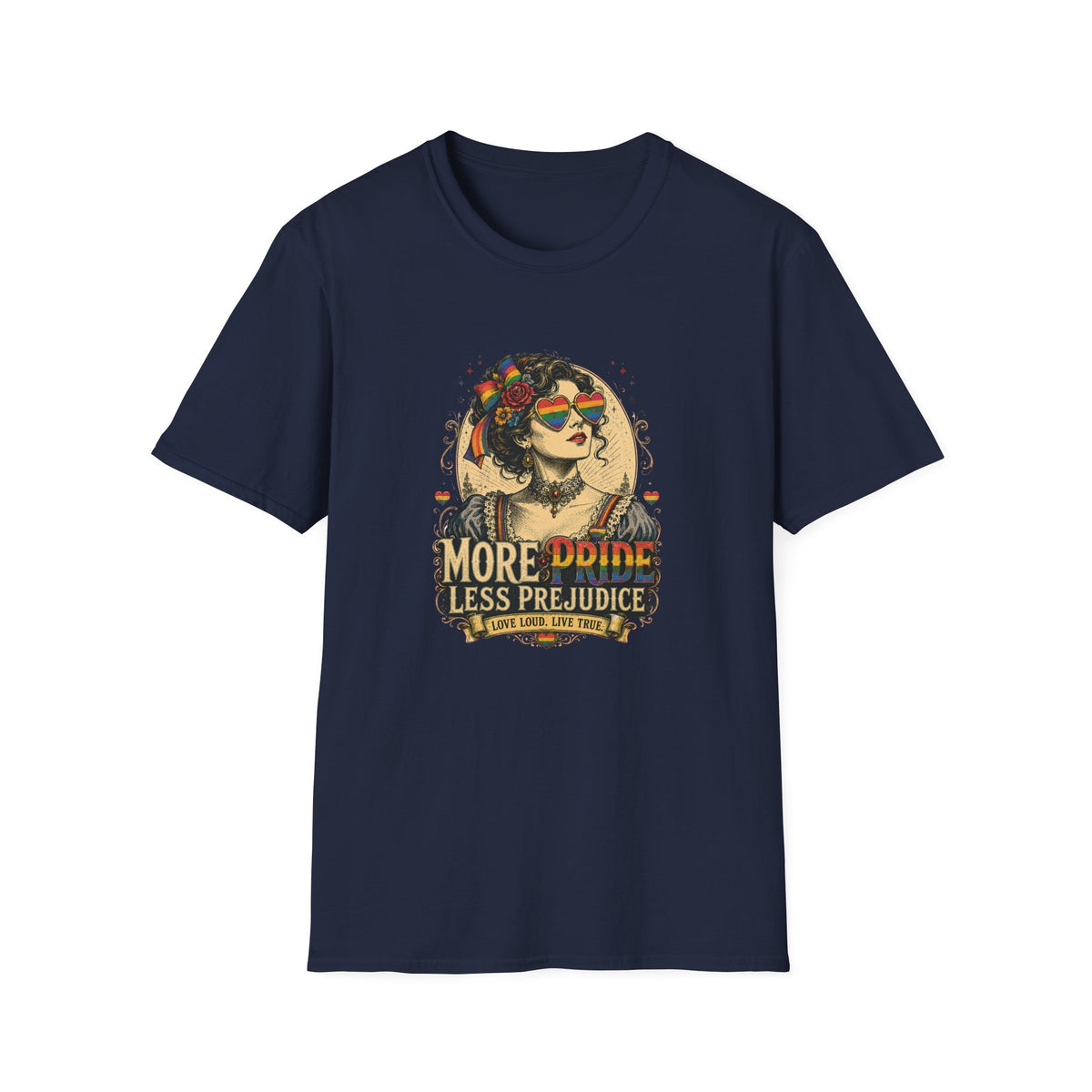 "More Divine, Less Prejudice" Retro Pride Queen Graphic Tee — Unisex Boho T-Shirt