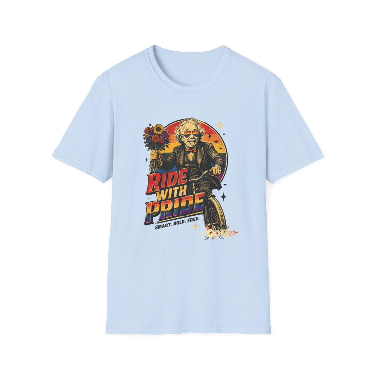 Ride With Pride | Vintage Retro Biker Queer T-Shirt