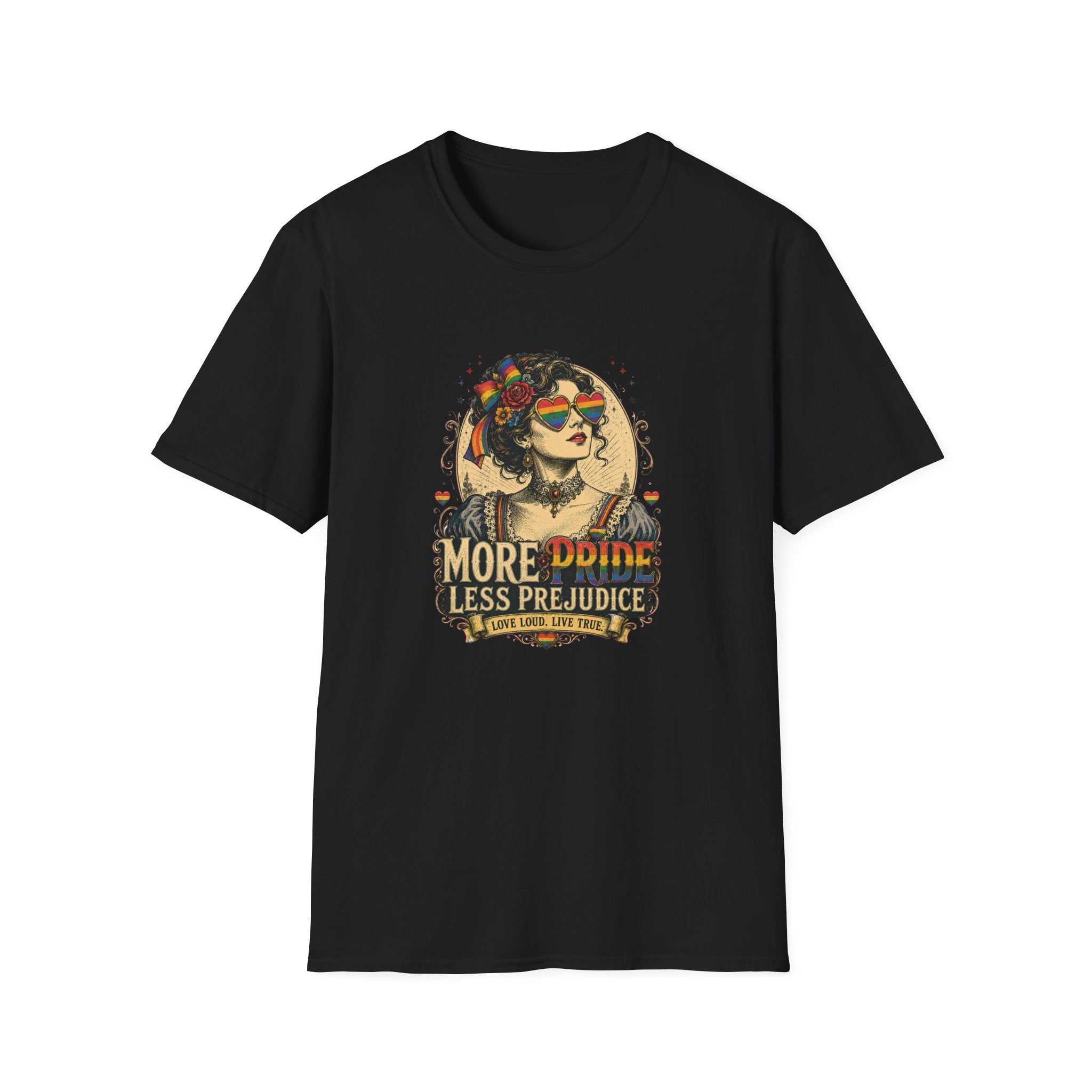 "More Divine, Less Prejudice" Retro Pride Queen Graphic Tee — Unisex Boho T-Shirt