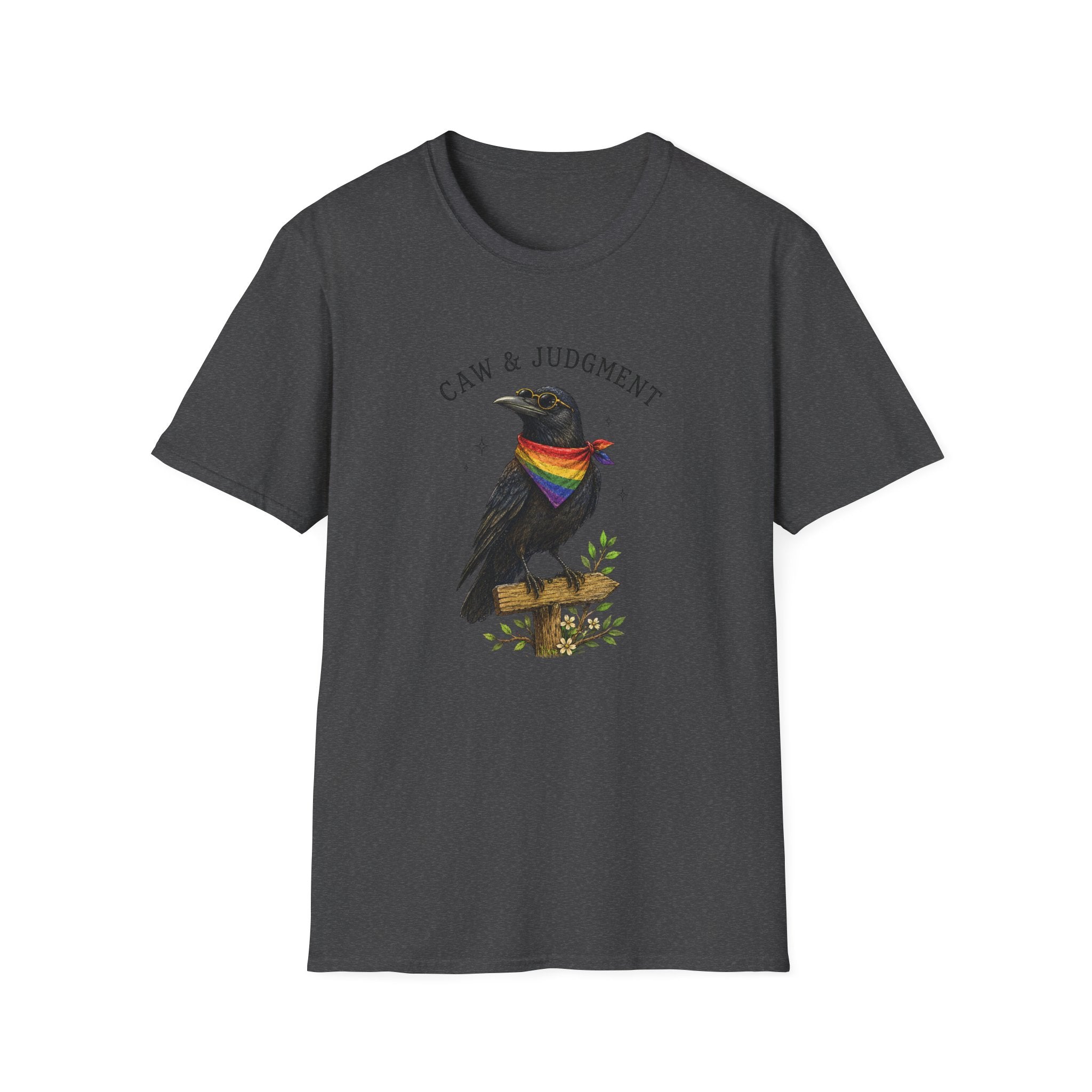 Caw & Judgment | Funny Queer Crow Graphic T-Shirt