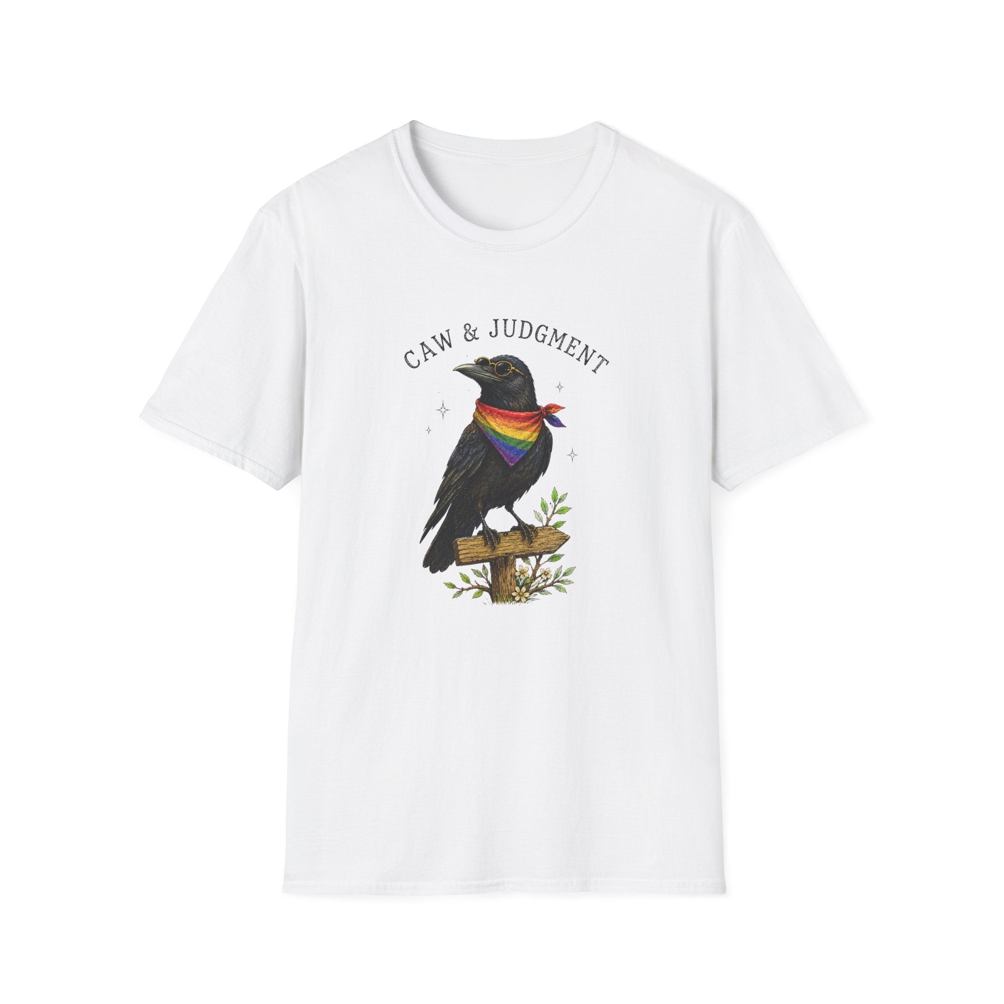 Caw & Judgment | Funny Queer Crow Graphic T-Shirt