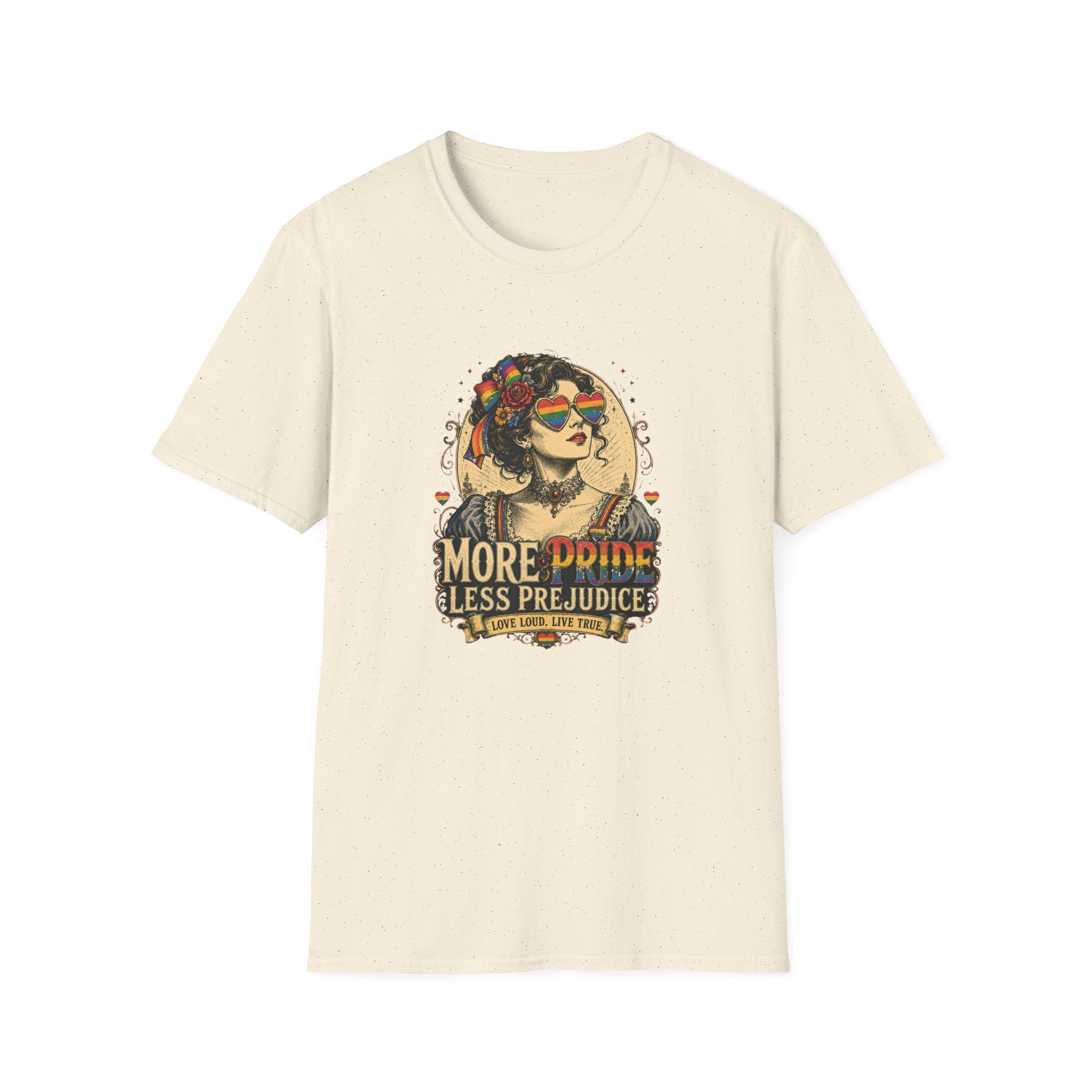 "More Divine, Less Prejudice" Retro Pride Queen Graphic Tee — Unisex Boho T-Shirt