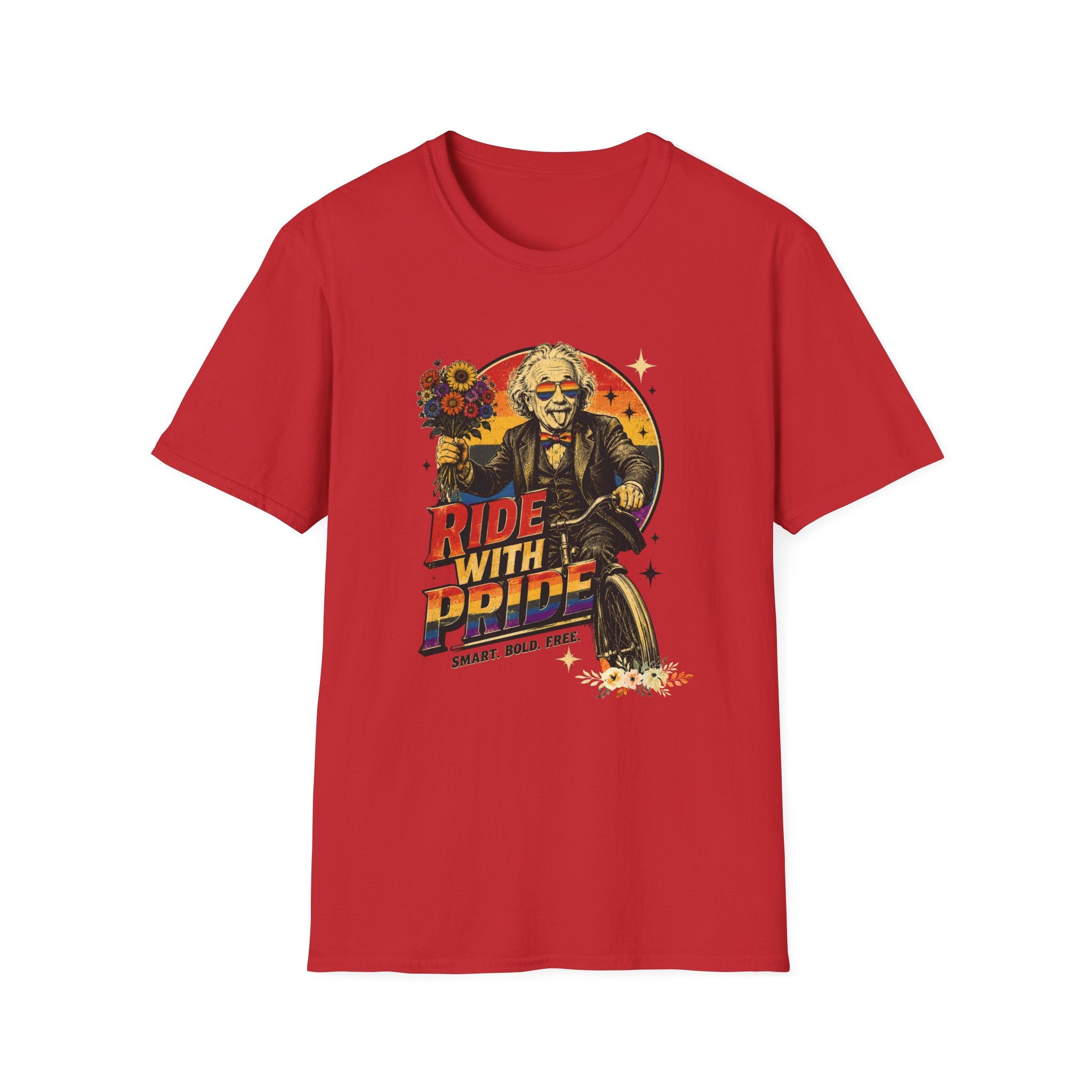 Ride With Pride | Vintage Retro Biker Queer T-Shirt