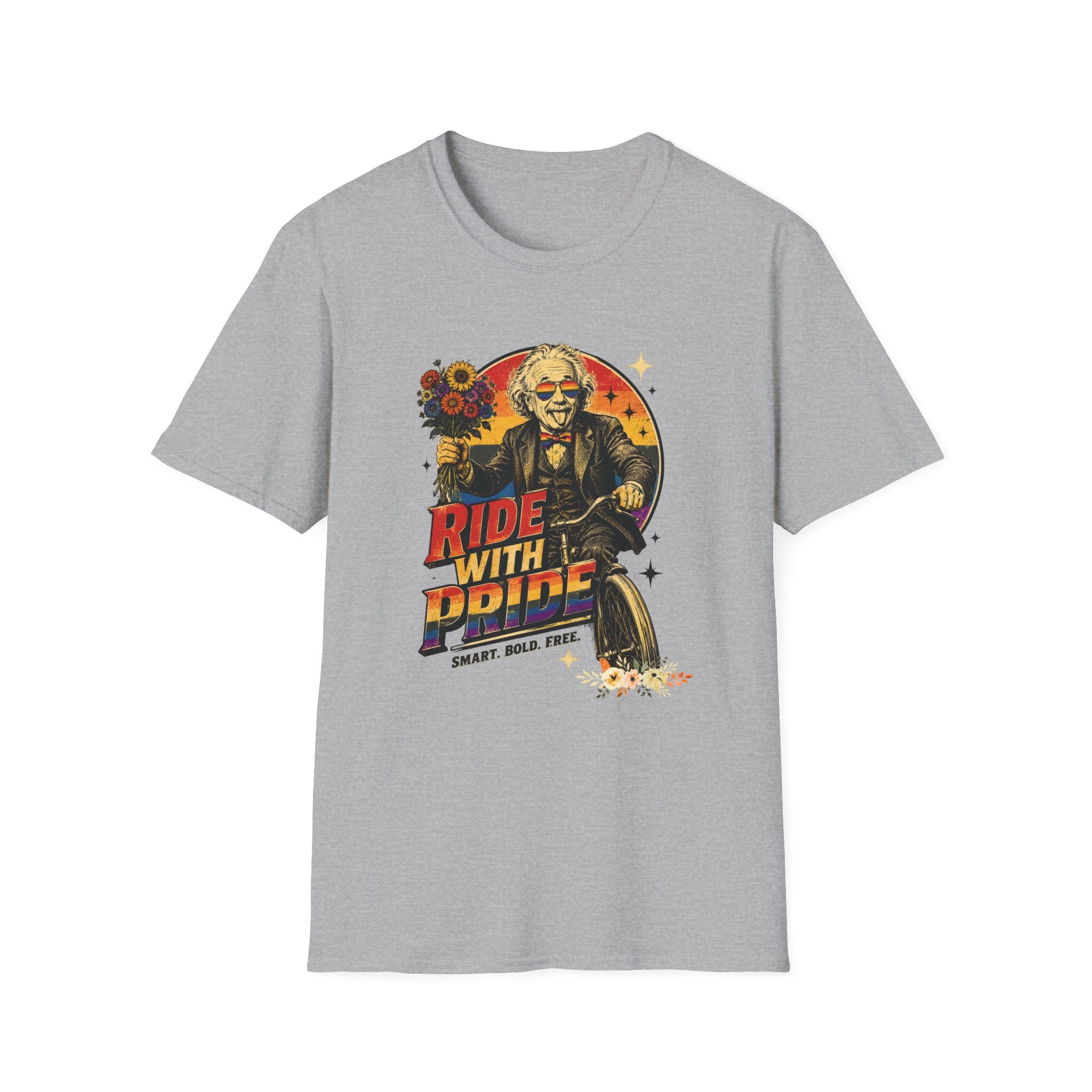 Ride With Pride | Vintage Retro Biker Queer T-Shirt