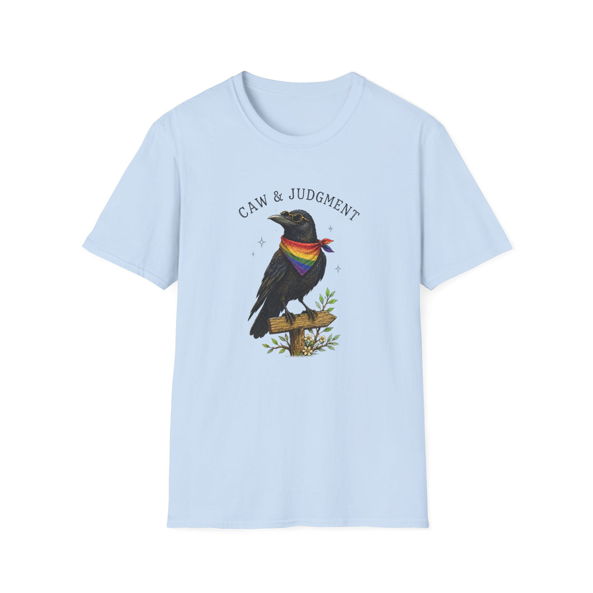 Caw & Judgment | Funny Queer Crow Graphic T-Shirt
