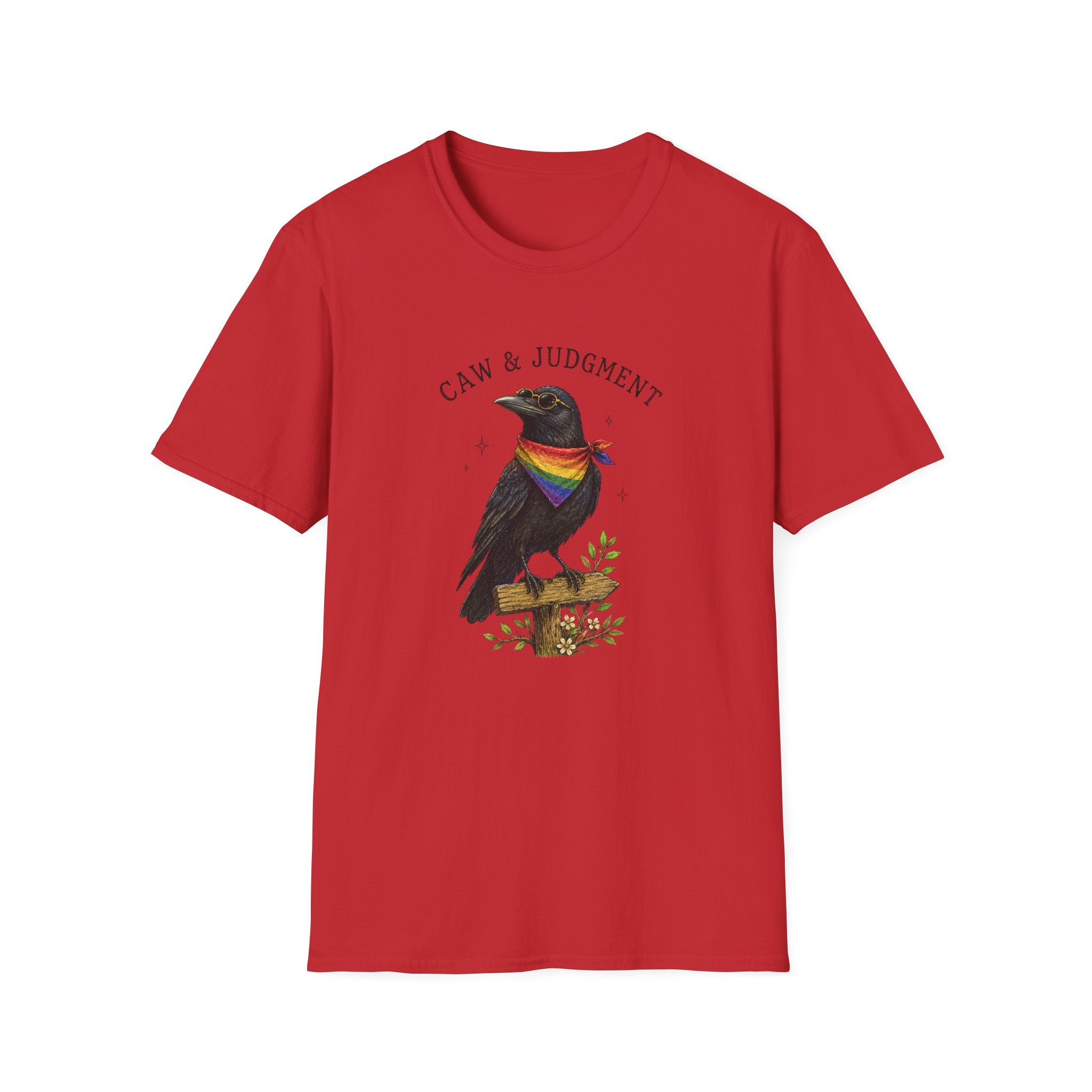 Caw & Judgment | Funny Queer Crow Graphic T-Shirt