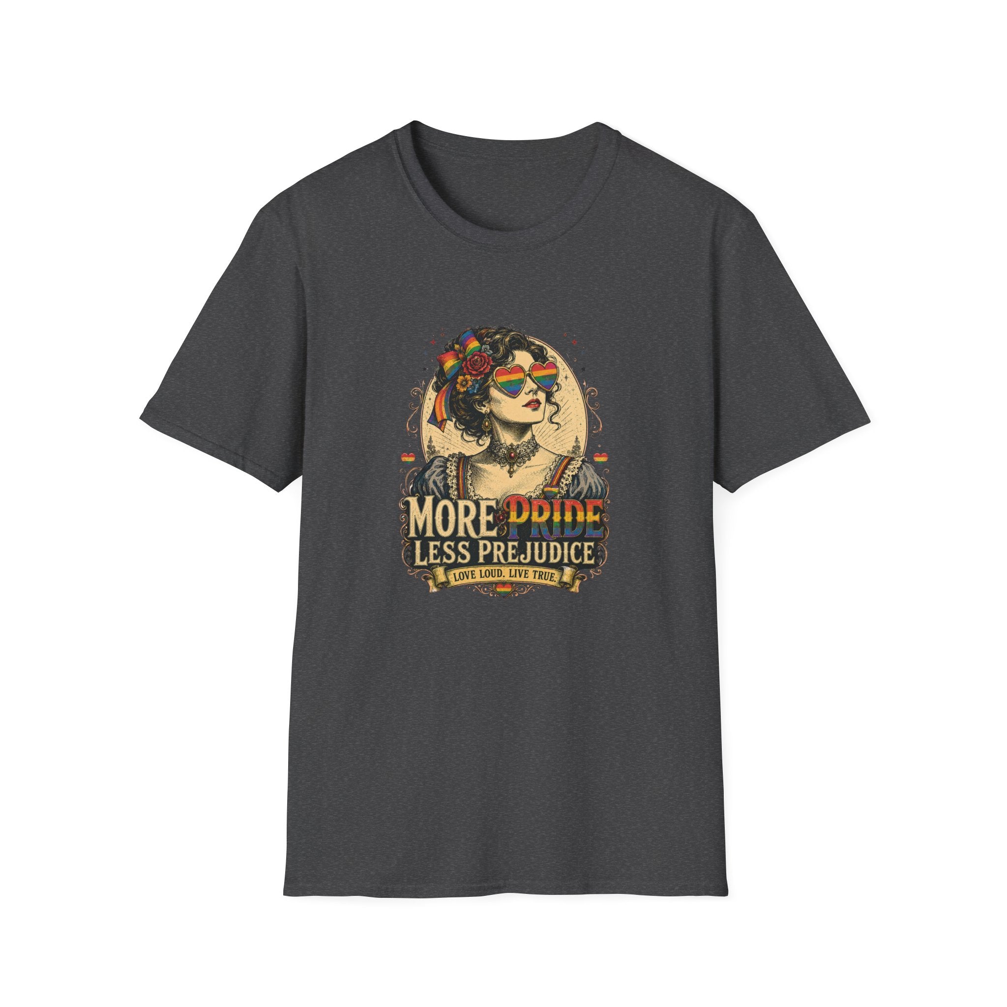 "More Divine, Less Prejudice" Retro Pride Queen Graphic Tee — Unisex Boho T-Shirt