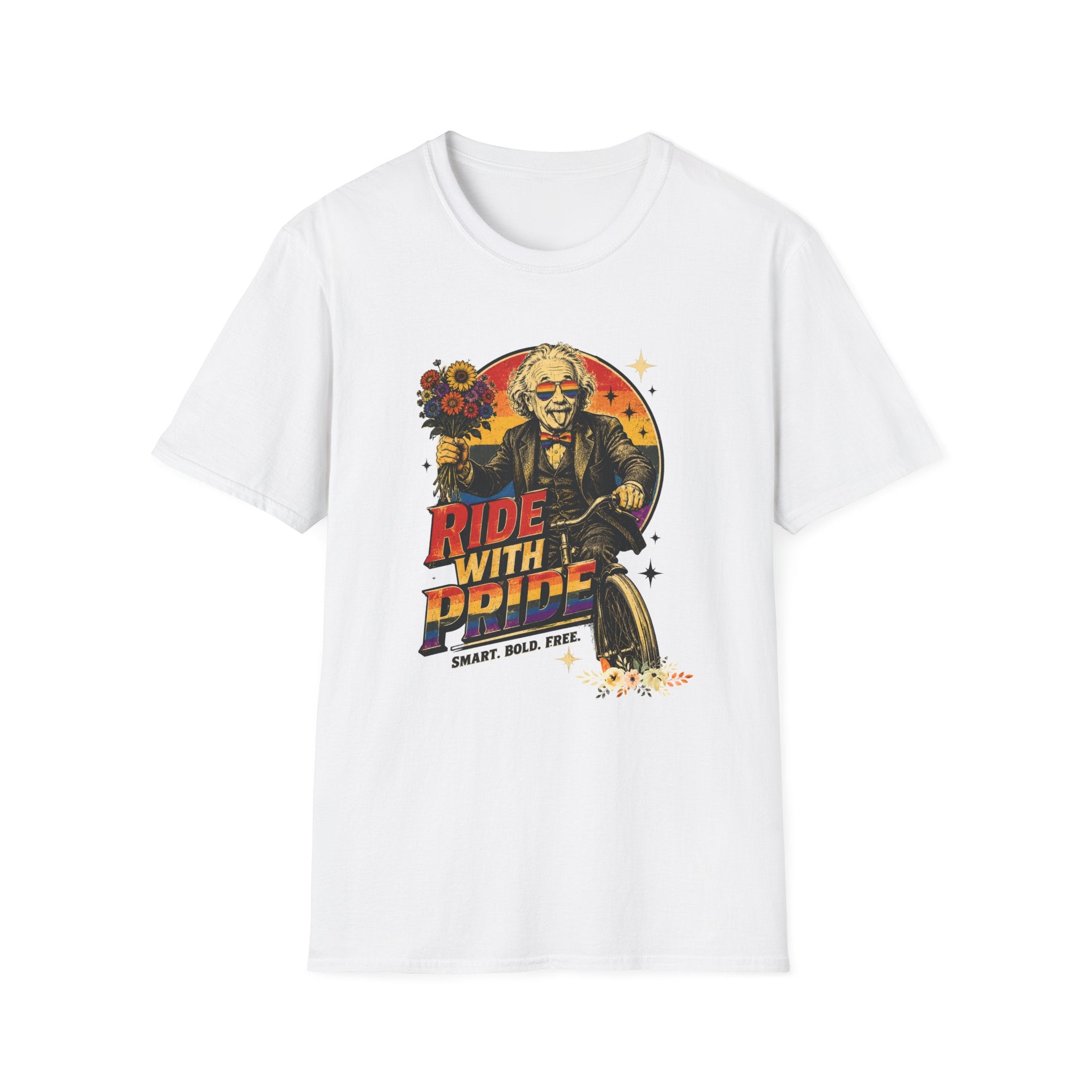 Ride With Pride | Vintage Retro Biker Queer T-Shirt