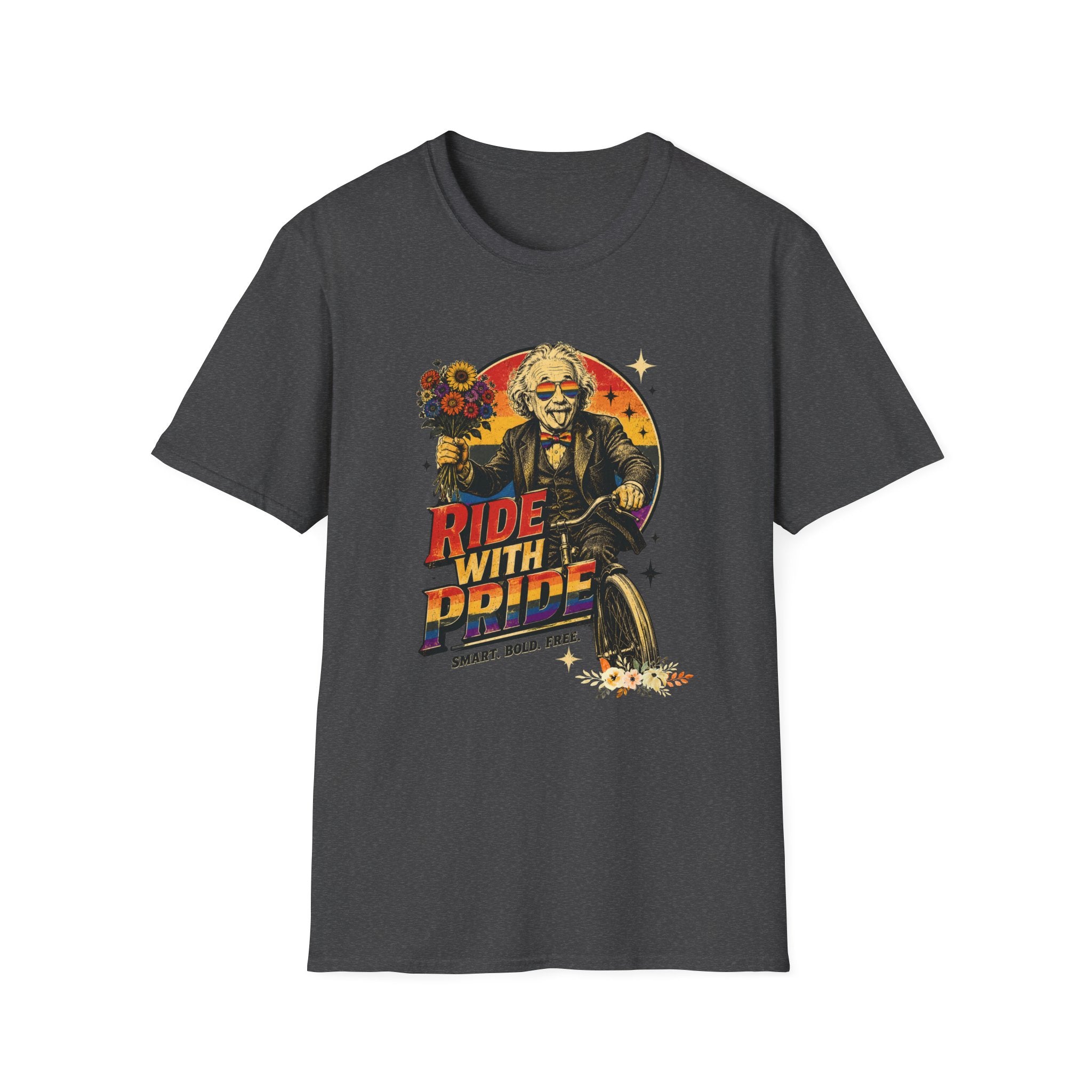 Ride With Pride | Vintage Retro Biker Queer T-Shirt