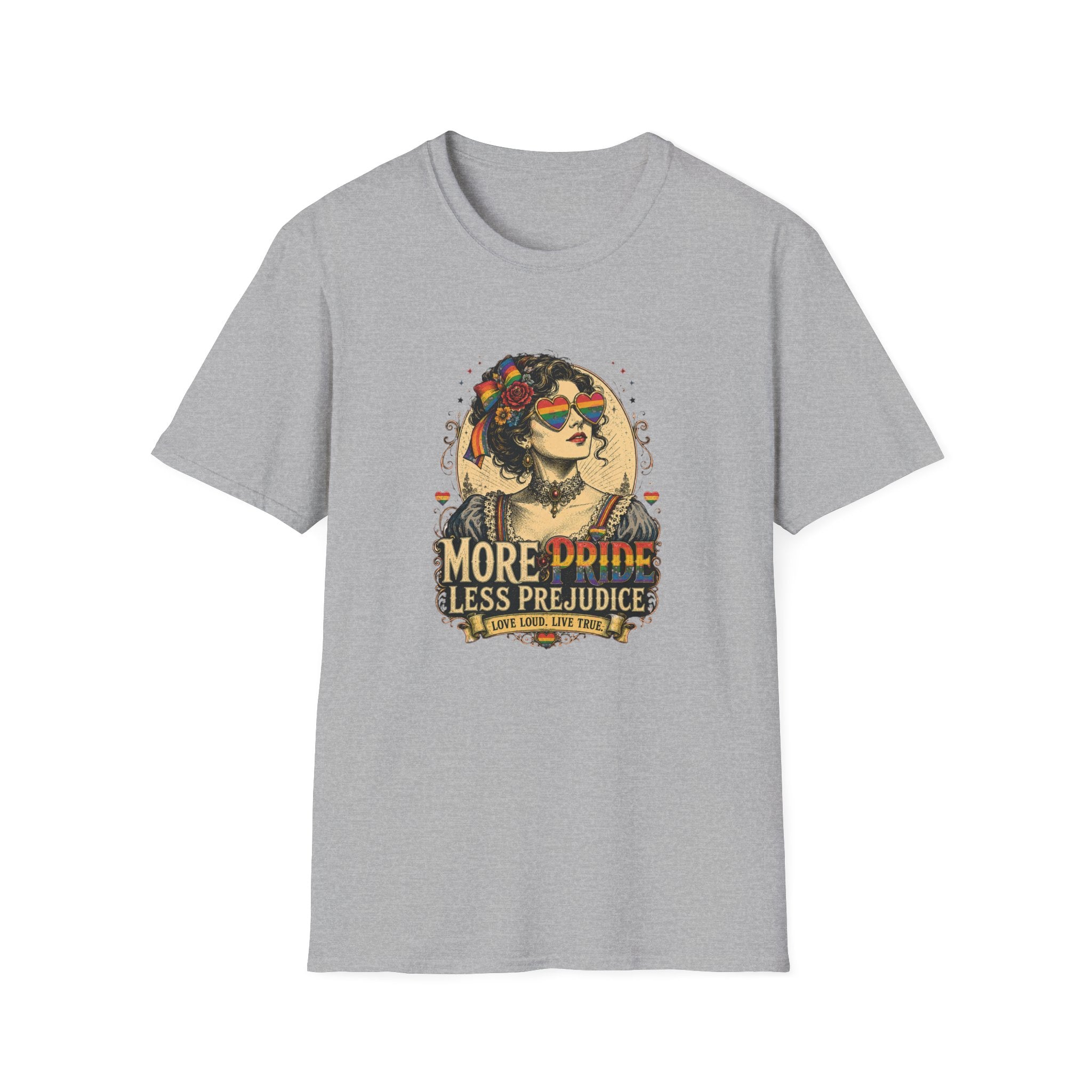"More Divine, Less Prejudice" Retro Pride Queen Graphic Tee — Unisex Boho T-Shirt
